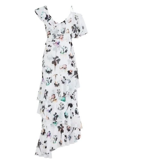 ML Monique Lhuillier Gardenia Floral Dress 12 - Picture 3 of 7